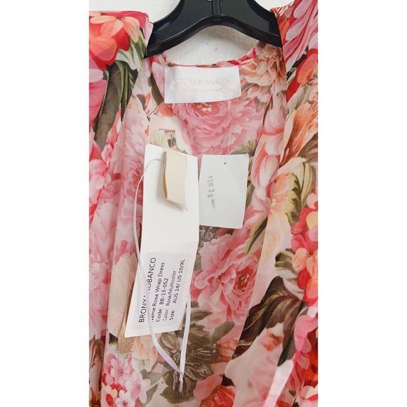 Bronx and Banco Rosa Wrap silk blend Dress in Rose & Multicolor XL(US10) - Picture 5 of 10